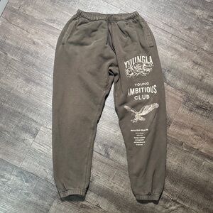 YoungLA Men's Brown Graphic Joggers